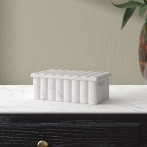 Tahari Home Marble Ribbed Fluted Box with Lid